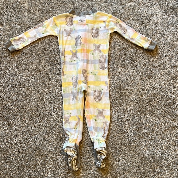 Burt's Bees Baby- Organic Easter Bunny Plaid Snug Fit Footed Pajama, 6-9M - Picture 4 of 6